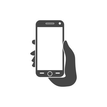 Hand Holding Phone, Hand Holding Phone icon on white background