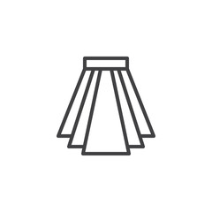 Pleated skirt outline icon. linear style sign for mobile concept and web design. Skirt simple line vector icon. Symbol, logo illustration. Pixel perfect vector graphics