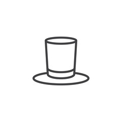 Top hat outline icon. linear style sign for mobile concept and web design. gentleman hat simple line vector icon. Symbol, logo illustration. Pixel perfect vector graphics