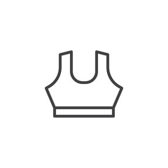 Women's sports bra outline icon. linear style sign for mobile concept and web design. Gym bra line vector icon. Symbol, logo illustration. Pixel perfect vector graphics