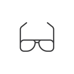 Sunglasses outline icon. linear style sign for mobile concept and web design. sun glasses simple line vector icon. Symbol, logo illustration. Pixel perfect vector graphics