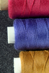 Reels thread in a row Shallow depth of field