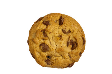 Chocolate chip cookie isolated on white background