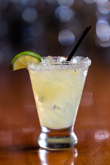 refreshing margarita on a bar
