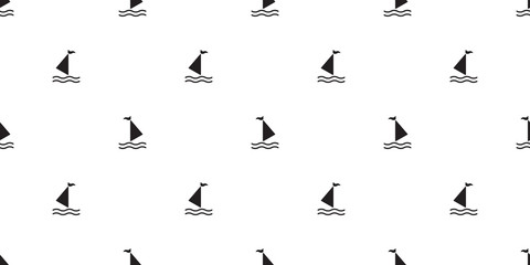 boat seamless pattern yacht sailboat anchor helm maritime Nautical tropical scarf isolated wallpaper tile background