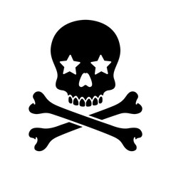 pirate skull vector Halloween star icon logo bone ghost skeleton illustration clip art graphic