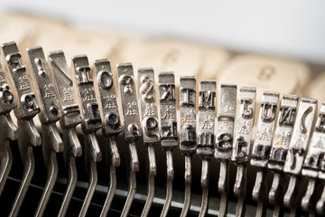 Close up of retro style typewriter in studio