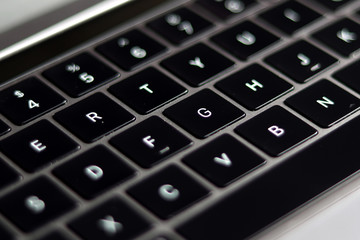 Obraz premium Laptop keyboard close up shot
