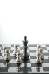 Fototapeta premium Chess business concept, leader teamwork & success