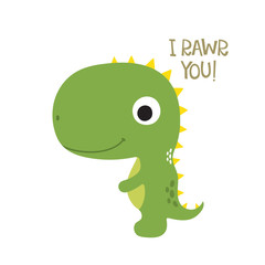 Cute dino illustration