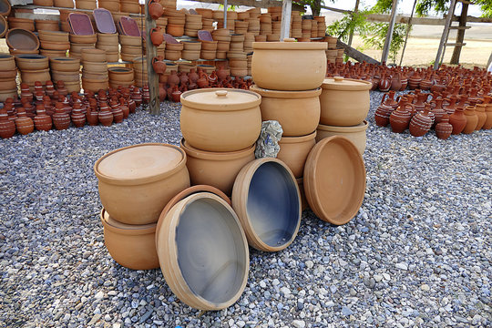 Turkey Anatolia water jug types, clay pots and casserole dishes made of clay,

