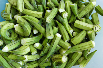 cleaned fresh okra

