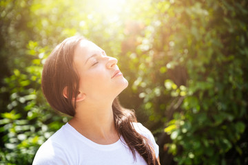 Woman Closing Her Eyes