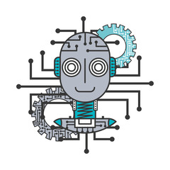 robot artificial intelligence gears technology futuristic innovation