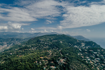 Nice city in the south of France on the azure coast a view from above Drone panorama