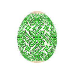 the easter egg with ukrainian cross-stitch ethnic pattern. pysanka ornament. isolated vector.