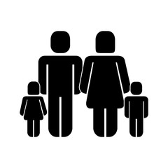 parents and kids family pictogram