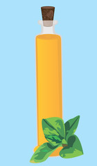 Peppermint essential oil vector illustration Aromatherapy