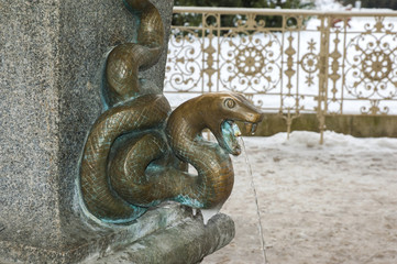 Snake spring at the Park Colonnade, 15th mineral spring of Karlovy Vary, Czech Republic