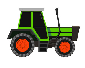 Isolated vector red tractor illustration
