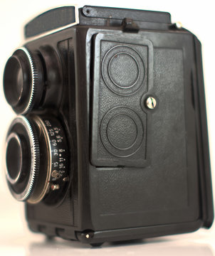 old camera isolated on white background