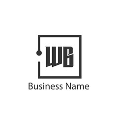 Initial Letter WB Logo Template Design