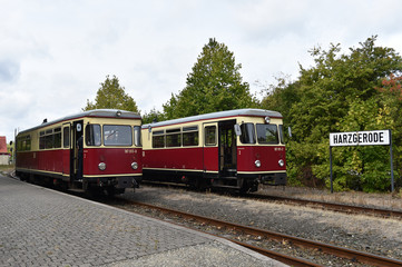 Naklejka premium Triebwagen in Harzgerode 