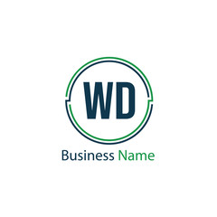 Initial Letter WD Logo Template Design