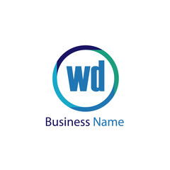 Initial Letter WD Logo Template Design
