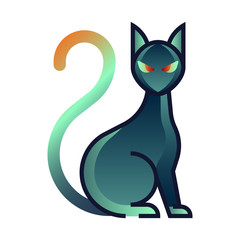 Black cat gradient illustration