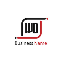 Initial Letter WD Logo Template Design