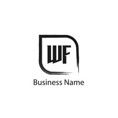 Initial Letter WF Logo Template Design