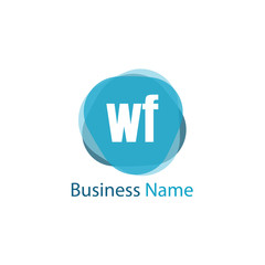 Initial Letter WF Logo Template Design