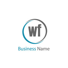 Initial Letter WF Logo Template Design