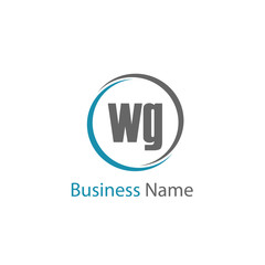 Initial Letter WG Logo Template Design