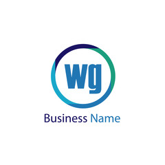 Initial Letter WG Logo Template Design