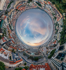 Munich city air drone 360 vr virtual reality panorama