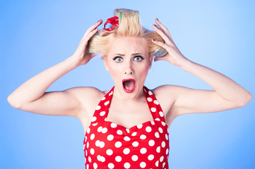 Surprised pin up girl