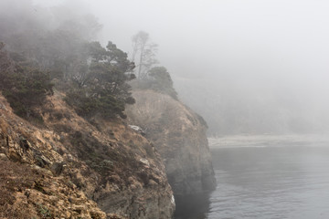 Fog and Sonoma Coastline in Northern California