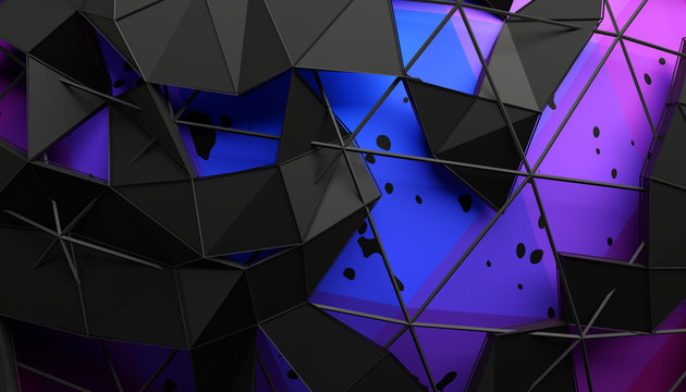 Abstract 3d rendering of geometric surface. Futuristic modern background design for poster, cover, branding, banner, placard.