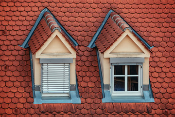 Fototapeta premium Attic windows in Zagreb