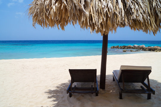 Tiki Hut On The Beach