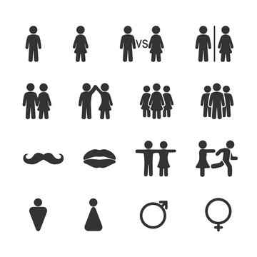 Vector image set of men and women icons.