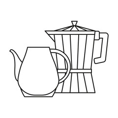 coffee maker and ceramic pitcher