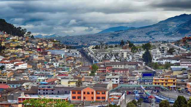 aerial view of quito ecuador uio