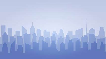 Fototapeta premium Modern City Skyline. Urban landscape. Flat daytime cityscape buildings. City silhouettes