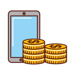 business money coins currency smartphone