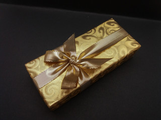 gift box over black background
