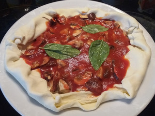 homemade mushroom pizza food