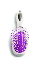 White hairbrush isolated on white background